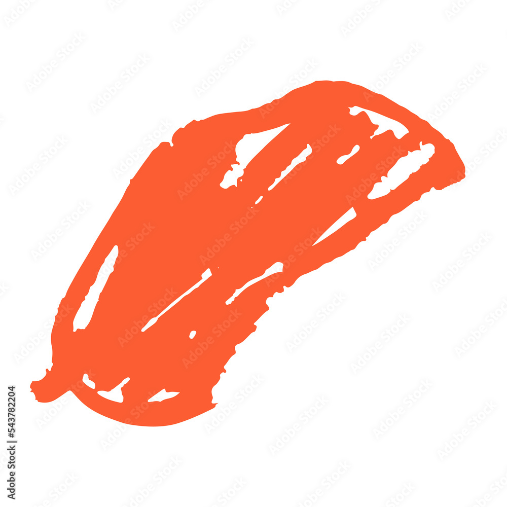 Poster abstract shape illustration in orange marker style for design element