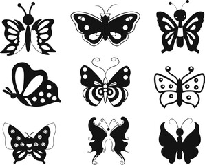 Plakat Collection of Butterfly isolated vector Silhouettes