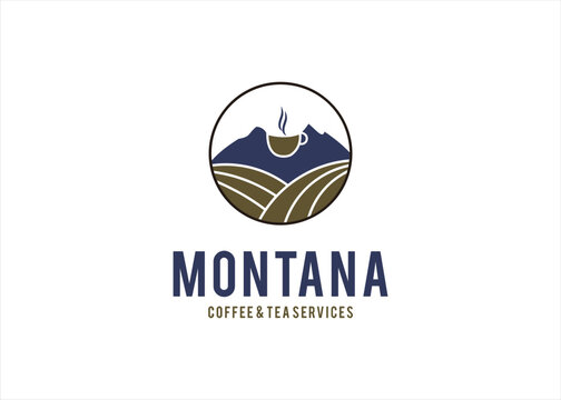 mountain cafe restaurant logo design coffee, tea, drink business