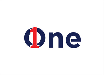 one number logo design