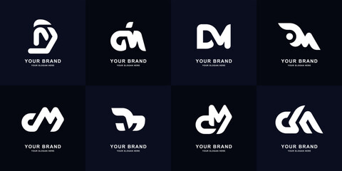 Collection letter DM or MD monogram logo design