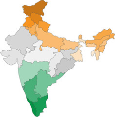 India political map divide by state