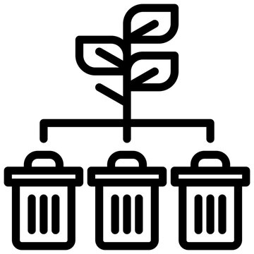 black recycling bins with plant clip art preview