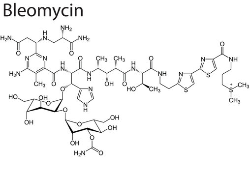 Chemical structure of an anticancer drug "Bleomycin"