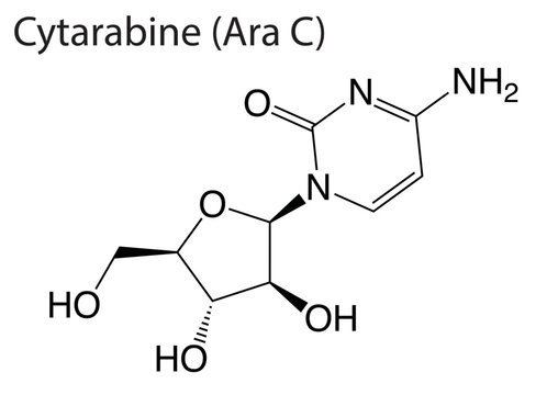 Chemical structure of an anticancer drug "Cytarabine (Ara C)"