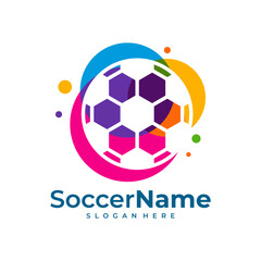 Obraz premium Colorful Soccer logo template, Football logo design vector