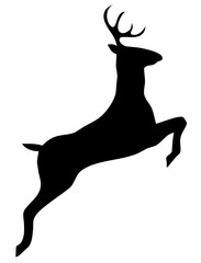 silhouette of a deer reindeer logo symbol jump