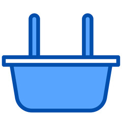 Shopping cart blue outline icon