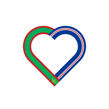 recommend clip art: friendship concept. heart ribbon icon of mauritania and cape verde flags. vector illustration isolated on white background