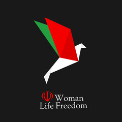 illustration vector of woman,life,freedom,iran protest,perfect for banner,etc