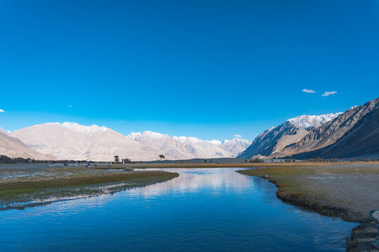 Shyok River Flowing Through Nubra Valley