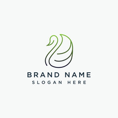Minimalist Swan One Line Logo Design