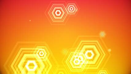 カラフルな背景に六角形が湧き出る