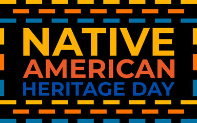 Native american heritage day banner, poster, card, background content for social media with the text 25 November native american heritage day.