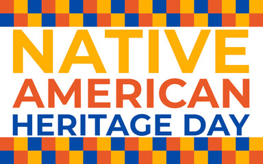 Native american heritage day banner, poster, card, background content for social media with the text 25 November native american heritage day.