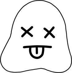 doodle freehand drawing of face expression.