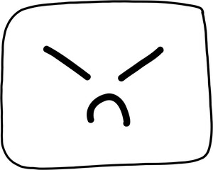 doodle freehand drawing of face expression.