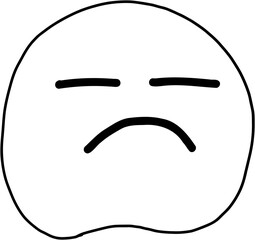 doodle freehand drawing of face expression.