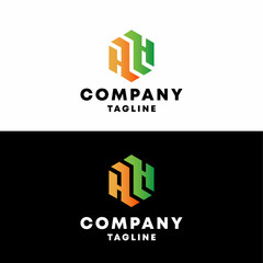 the letters HH . Minimalist design letter logo on black and white background