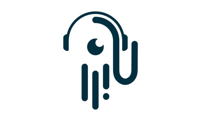 single color octopus robotic logo © HORECCA