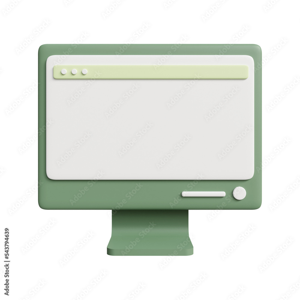 Poster 3d desktop computer. 3d rendering.