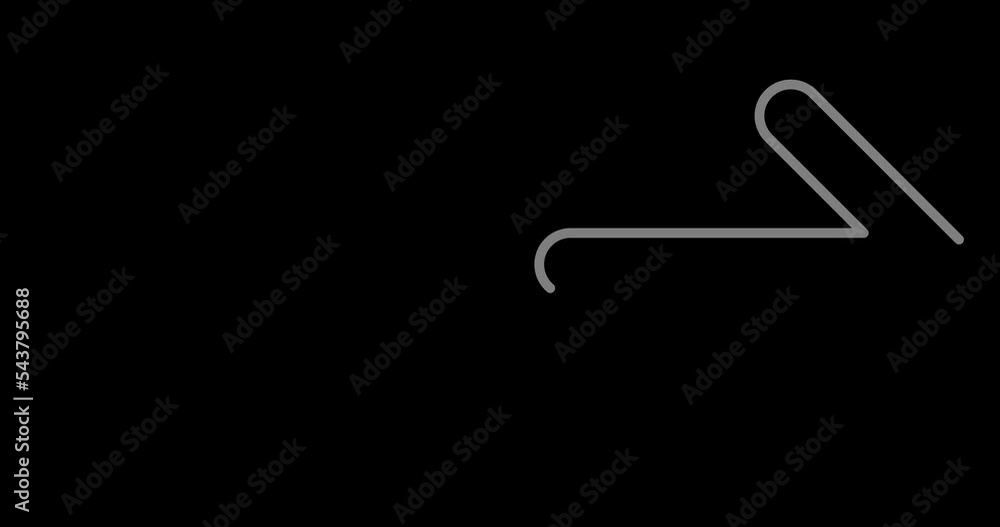 Poster right arrow animated outline icon. right arrow line icon 4k video animation with alpha channel for w