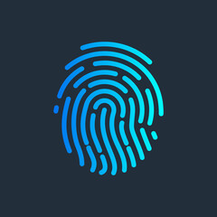 Fingerprint Logo, Touch Security design vector template illustration