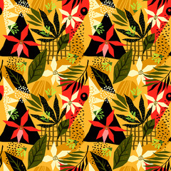 Seamless pattern Floral Yellow