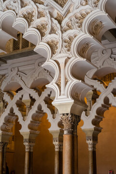 Incredible details in Moorish architecture Palace, a version of Islamic architecture