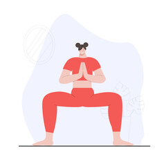 Sportive young woman doing yoga and fitness exercises. Healthy lifestyle. Woman demonstrating yoga positions.
