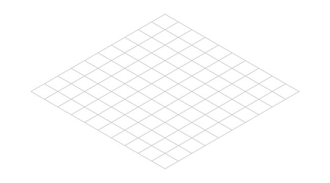 Isometric grid line background. Outline isometric template pattern. Hexagon and triangles line plan texture. Vector illustration on white background.