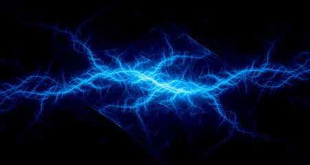 Cool blue abstract lightning, plasma and power element background