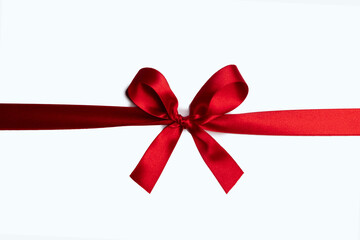 Red ribbon bow isolated on white