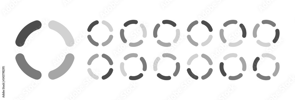 Fototapete circular loading buffering icons vector video ready for animation gif all keyframes frames bufring c