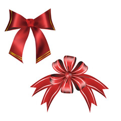Luxury Red ribbon gift bows Decorative bow, 3d  set 