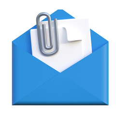 email document attachment interface isolated 3d icon illustration