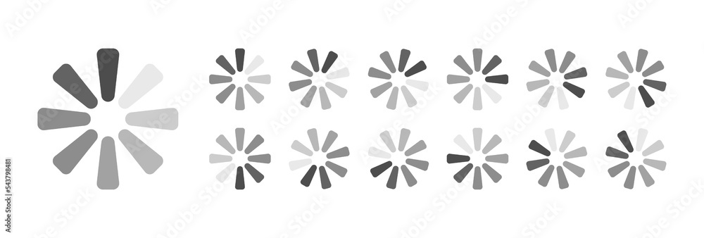 Fototapete circular loading buffering icons vector video ready for animation gif all keyframes frames bufring c