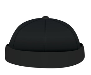Black beanie hat. vector illustration