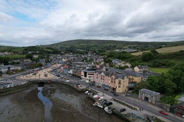 Fototapeta na wymiar Bantry town in south west County Cork, Ireland aerial drone view.