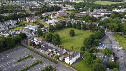 Blarney village Ireland drone aerial footage