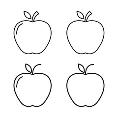 Set of Apple icon, healthy raw symbol, foot sweet fruit, vector illustration design, eco diet