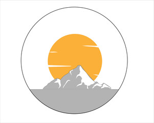 simple design landscape logo is round so it looks like an egg that has been split in half
