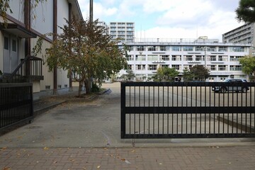 Sendai, Miyagi, Japan, November 2022.Tachimachi Elementary School, the alma mater of lyricist...
