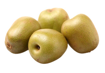 Red kiwi fruit, China, on white background