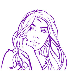 portrait of a woman vector for card illustration background