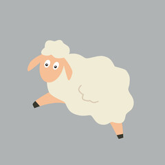 Cute lamb. Vector cartoon illustration