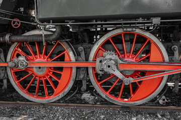 Fototapeta na wymiar detail of a Czech steam locomotive