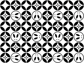 ウサギの七宝模様パターン　シームレス　年賀状 2023年 卯年