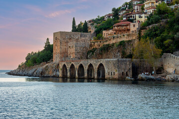 Naklejka premium Medieval shipyard of Alanya fortress, south Turkey