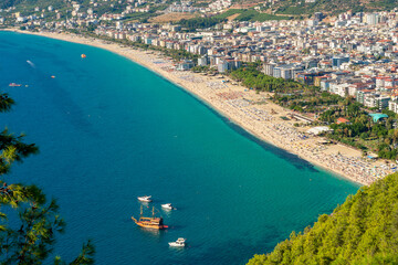 Famous Cleopatra beach in Alanya, Turkey